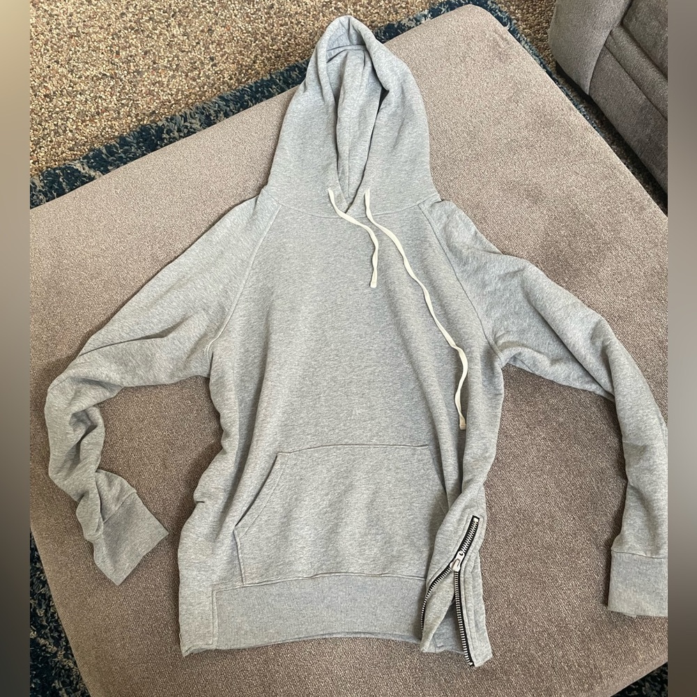 Fear of God gray hoodie sweatshirt with zippers on sides. Super rare, deadstock.